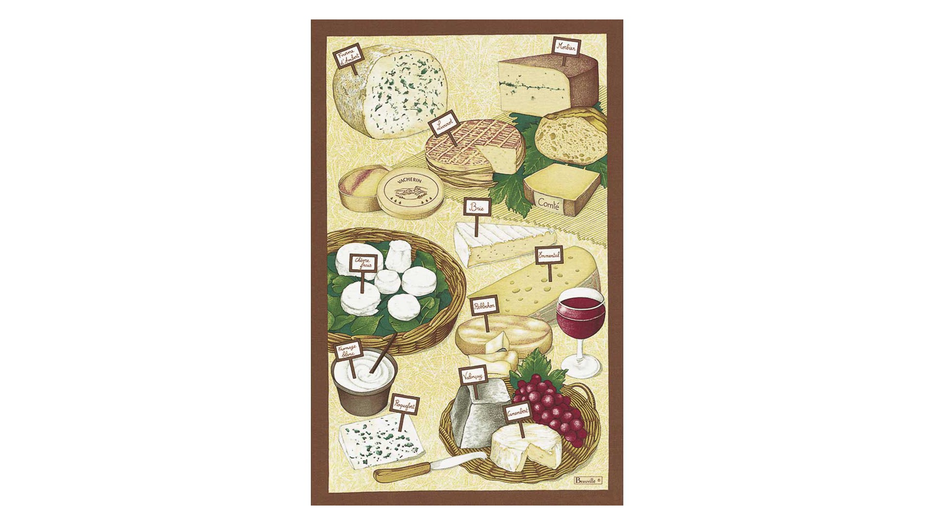 Torchon "fromages" Beauvillé