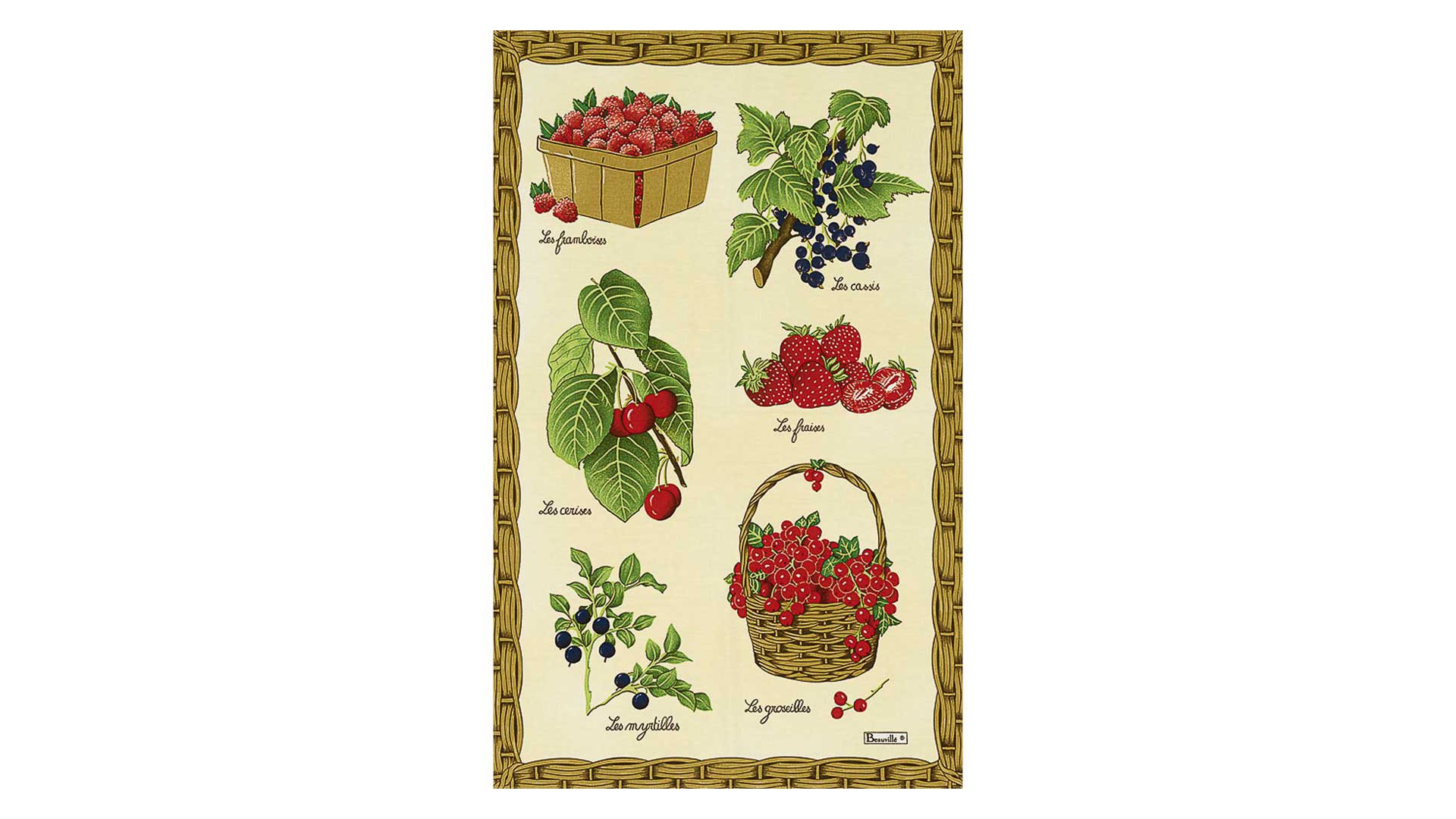 Torchon "fruits rouges" Beauvillé