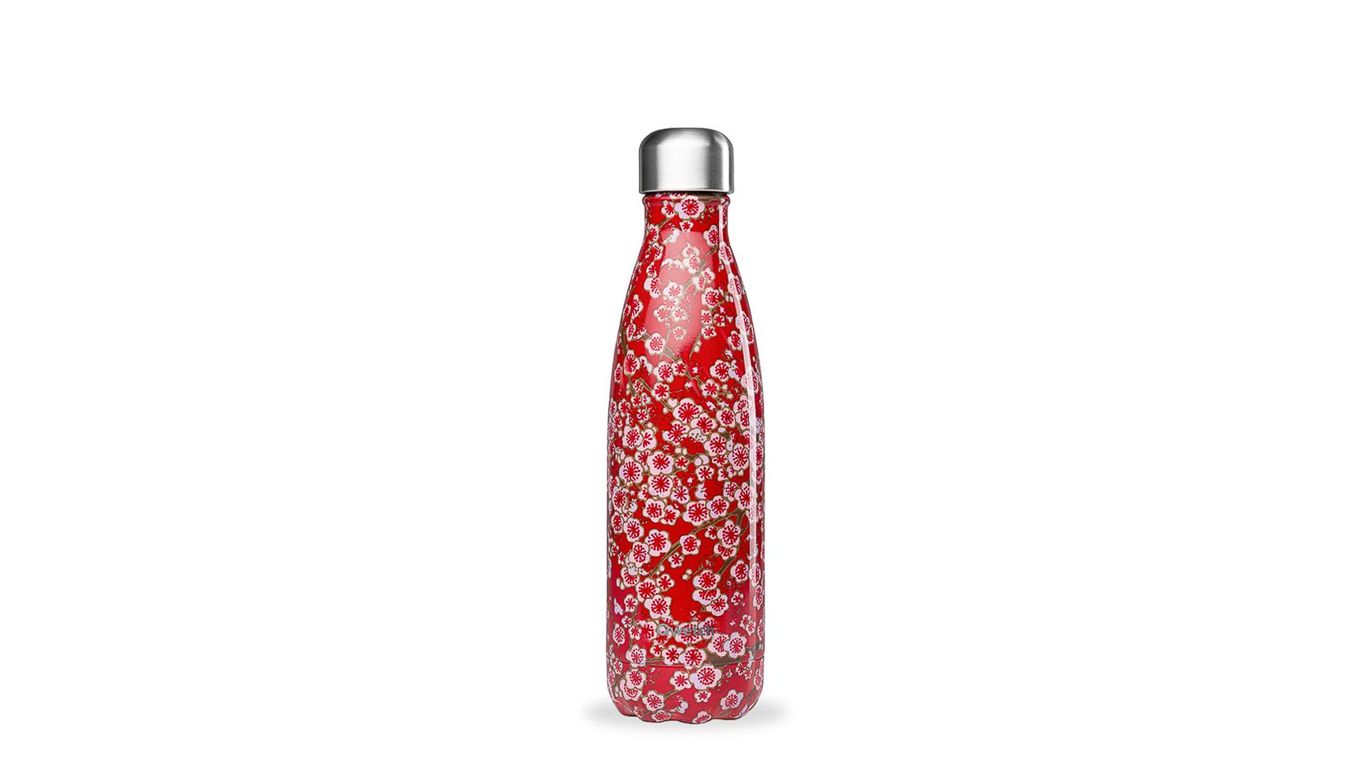 Bouteille isotherme "Flowers" rouge