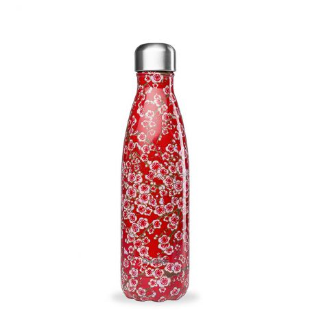 Bouteille isotherme "Flowers" rouge