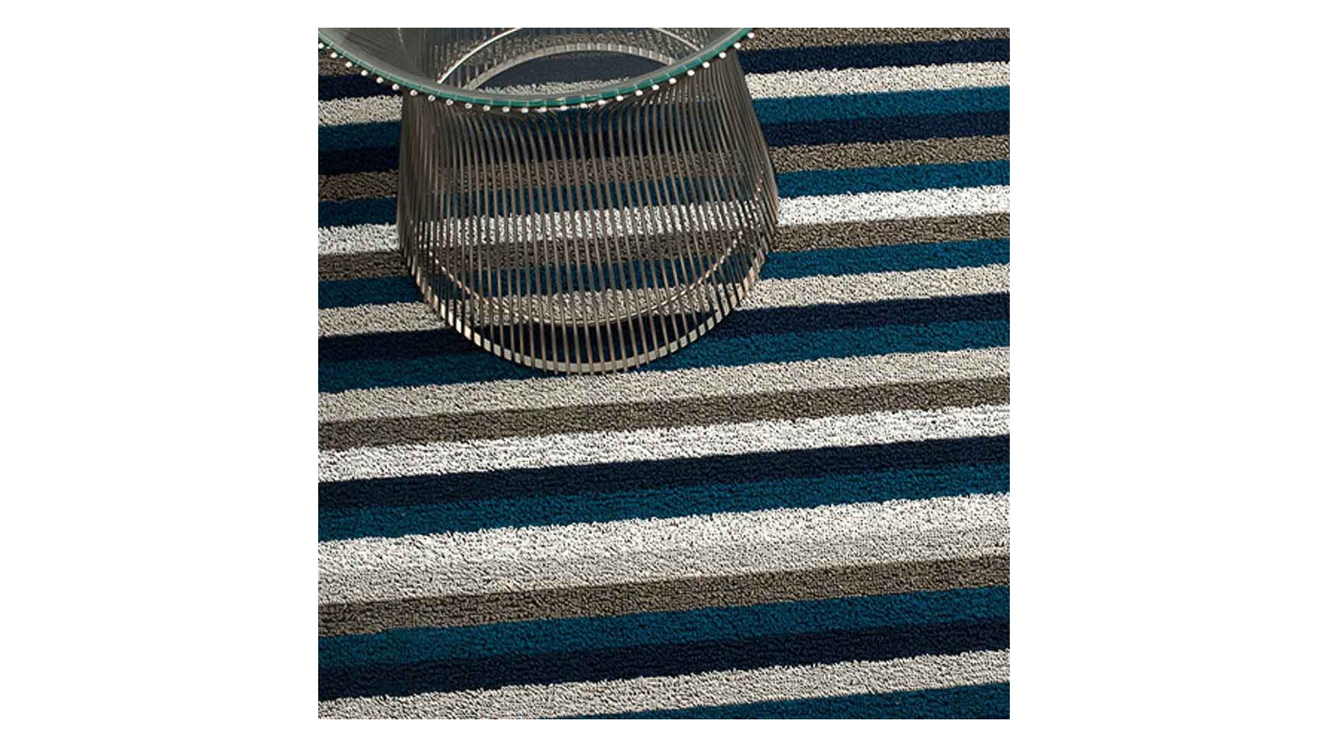 tapis chilewich "shag even stripe" marine