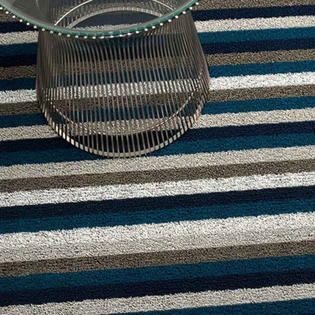 tapis chilewich "shag even stripe" marine