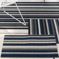 tapis chilewich "shag even stripe" marine