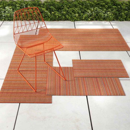 tapis chilewich "shag skinny stripe" orange