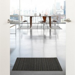 tapis chilewich "shag skinny stripe" acier L